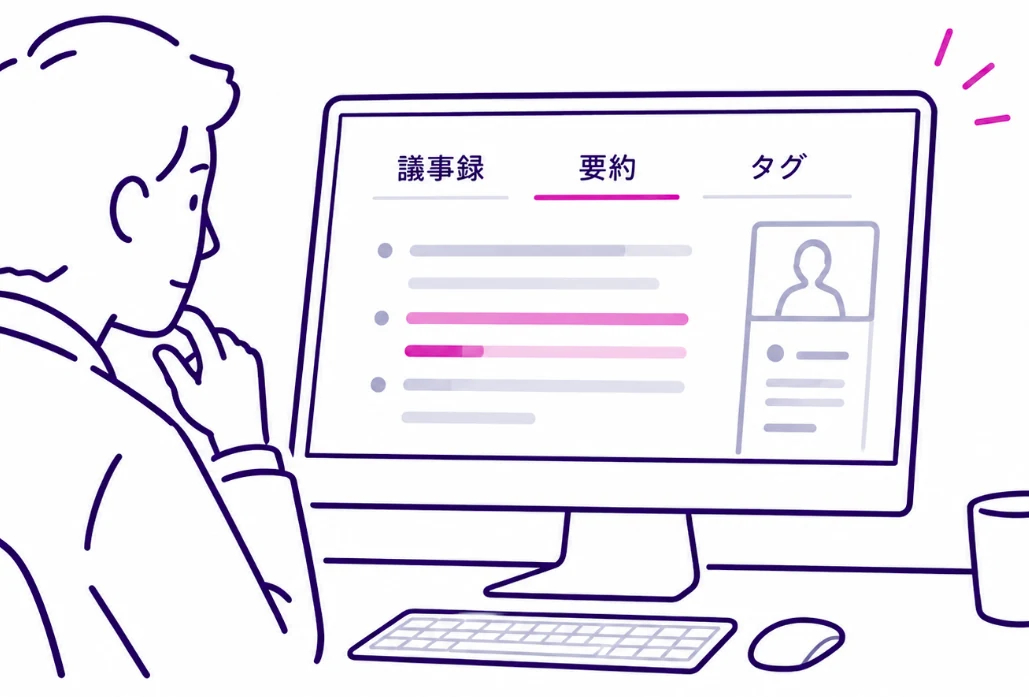 Checking a meeting's content via minutes, summary, and tags
